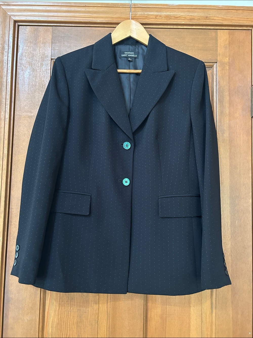 Giorgio Sant’Angelo Black Textured Blazer – Size 12